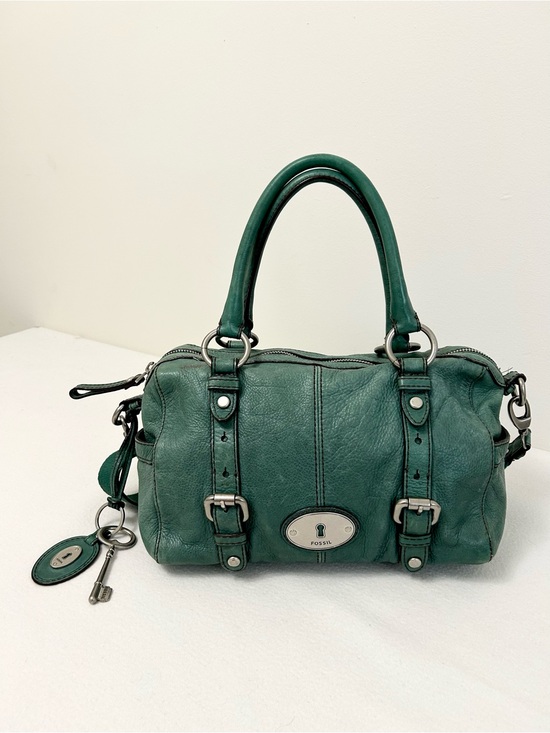 Fossil Handbags - Vintage Fossil Maddox green Leather Satchel Crossbody bag
